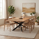 Sunburst Oak 240cm Rectangular Dining Table from Roseland Furniture