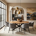 Sunburst Oak 180cm Ellipse Dining Table from Roseland Furniture