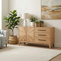 Sunburst Oak Large 2 Door 3 Drawer Sideboard from Roseland Furniture 