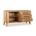 Sunburst Oak Large 2 Door 3 Drawer Sideboard from Roseland Furniture 