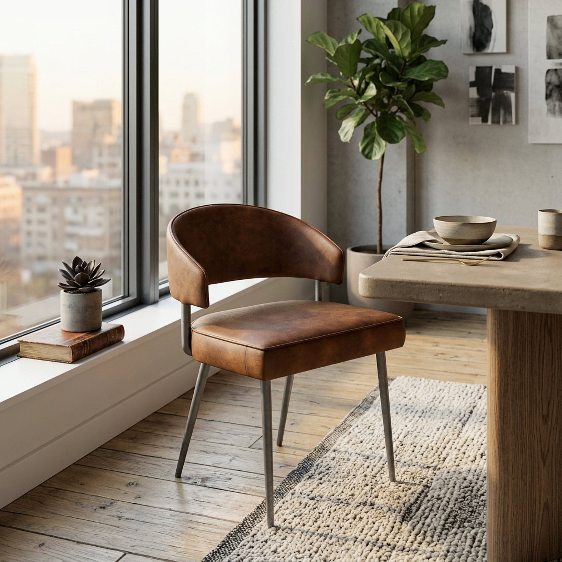 Torcello Faux Leather Dining Chair from Roseland Furniture