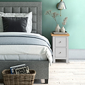 Farrow Grey Slim Bedside Table for Bedroom