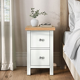 Farrow White Slim Bedside Table from Roseland Furniture