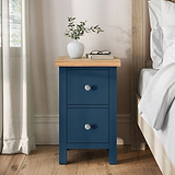 Farrow Navy Slim Bedside Table from Roseland Furniture