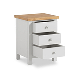 Farrow Grey XL Bedside Cabinet by Roseland Furniture - Drawers open