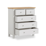 Farrow XL Grey 2 Over 3 Chest Of Drawers from Roseland Furniture - Open drawers