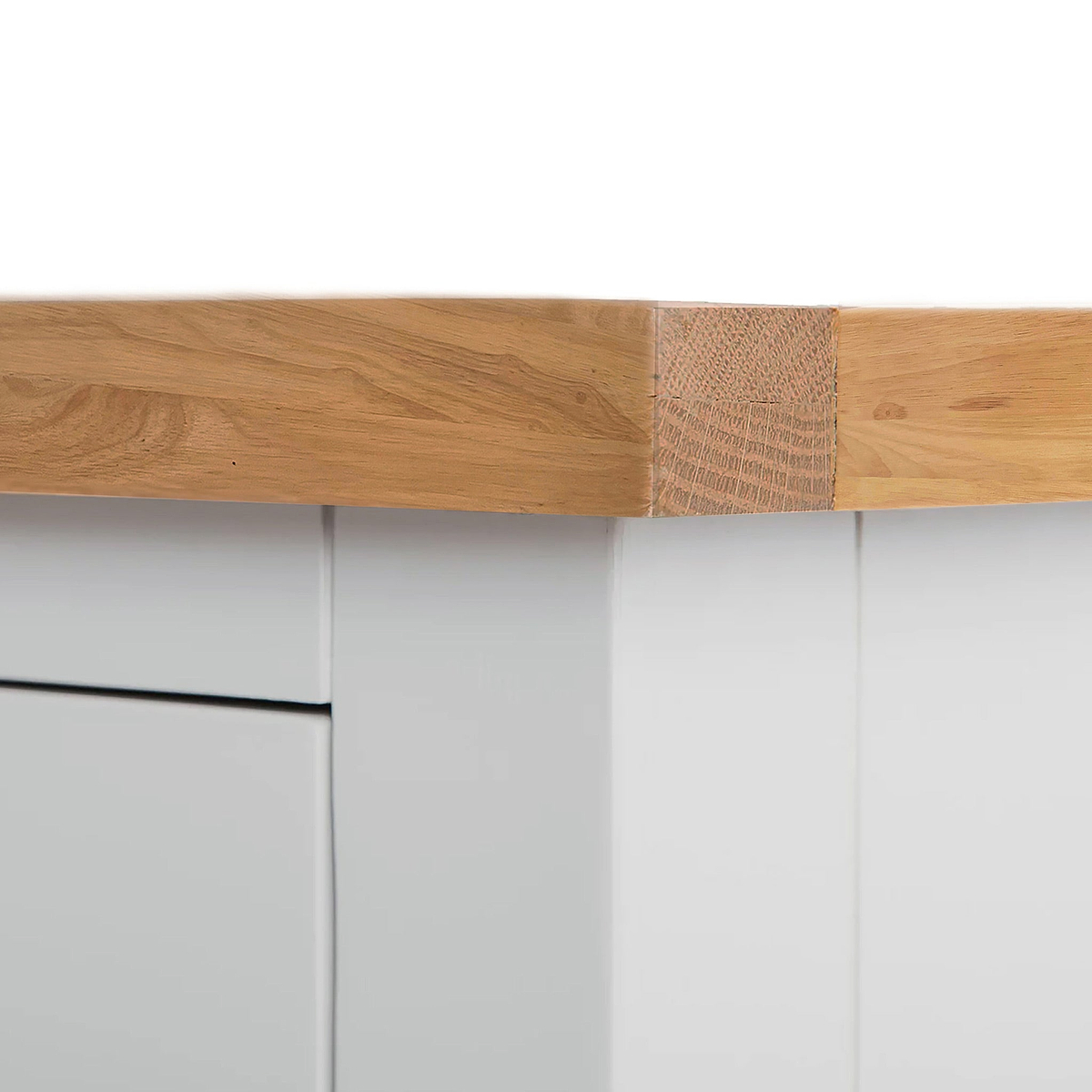 Farrow XL Grey 2 Over 3 Chest Of Drawers from Roseland Furniture - close up of wooden top
