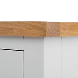 Farrow XL Grey 2 Over 3 Chest Of Drawers from Roseland Furniture - close up of wooden top