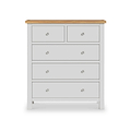 Farrow XL Grey 2 Over 3 Chest Of Drawers from Roseland Furniture - Front View