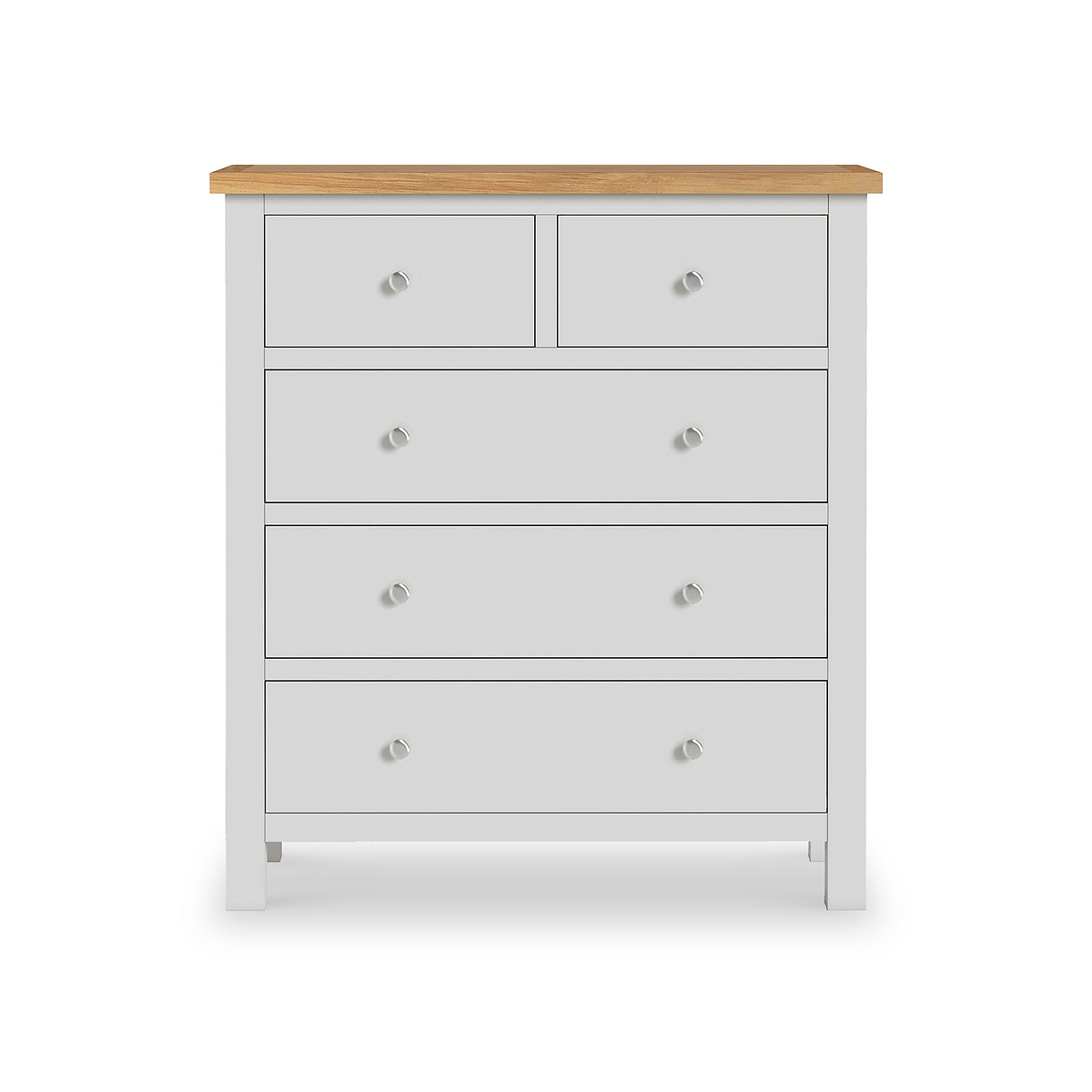 Farrow XL Grey 2 Over 3 Chest Of Drawers from Roseland Furniture - Front View