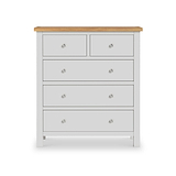 Farrow XL Grey 2 Over 3 Chest Of Drawers from Roseland Furniture - Front View