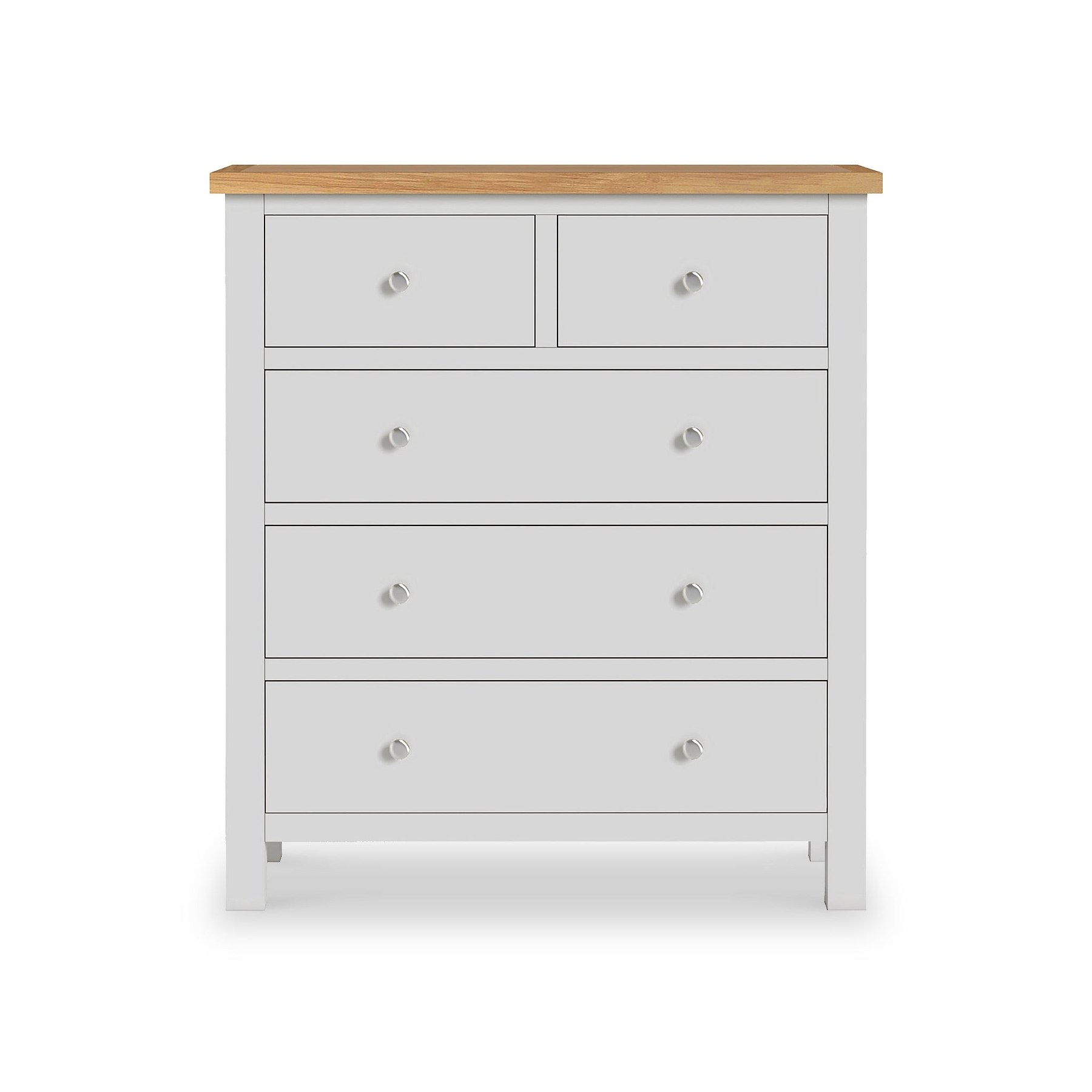 Farrow XL Grey 2 Over 3 Chest Of Drawers from Roseland Furniture - Front View