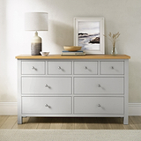Farrow XL Grey 8 Drawer Wide Chest for bedroom
