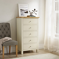 Farrow Cream XL 5 Drawer Tallboy Chest for bedroom