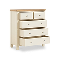 Farrow XL Cream 2 Over 3 Chest Of Drawers from Roseland Furniture - Open Drawers