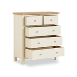 Farrow XL Cream 2 Over 3 Chest Of Drawers from Roseland Furniture - Open Drawers