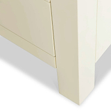 Farrow XL Cream 2 Over 3 Chest Of Drawers from Roseland Furniture - close up of legs