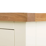 Farrow XL Cream 2 Over 3 Chest Of Drawers from Roseland Furniture - close up of wooden top