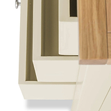 Farrow XL Cream 2 Over 3 Chest Of Drawers from Roseland Furniture - close up of drawers