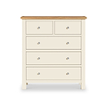 Farrow XL Cream 2 Over 3 Chest Of Drawers from Roseland Furniture - Front View