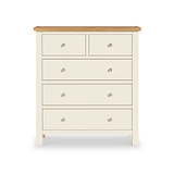 Farrow XL Cream 2 Over 3 Chest Of Drawers from Roseland Furniture - Front View