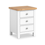 Farrow White XL Bedside Cabinet by Roseland Furniture - Angle view