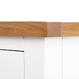 Farrow White XL Bedside Cabinet by Roseland Furniture - Close up of wooden top