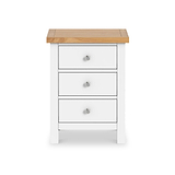 Farrow White XL Bedside Cabinet by Roseland Furniture - Front View