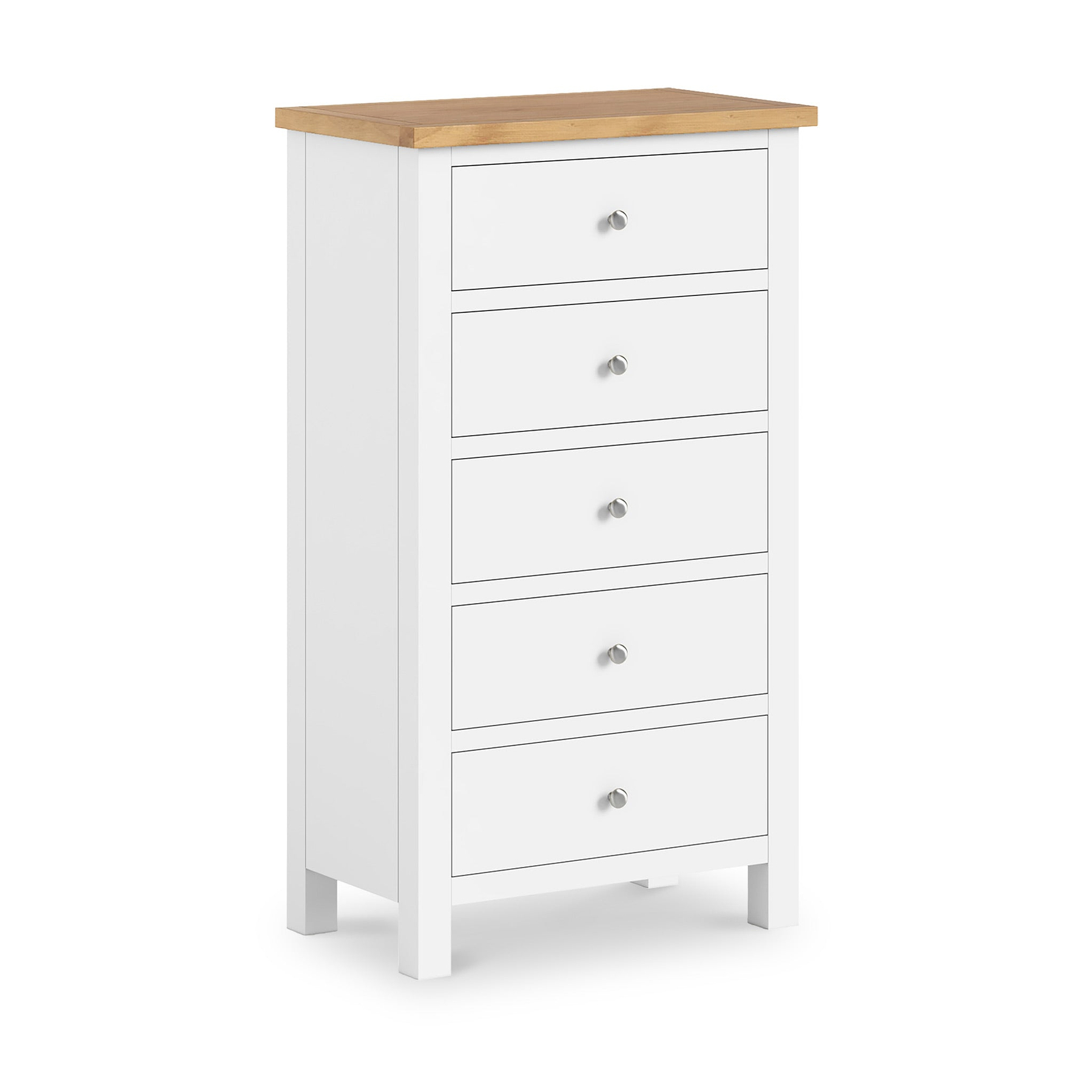 Farrow White XL 5 Drawer Tallboy Chest for bedroom