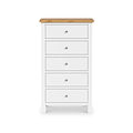 Farrow White XL 5 Drawer Tallboy Chest