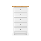 Farrow White XL 5 Drawer Tallboy Chest
