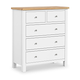 Farrow XL White 2 Over 3 Chest Of Drawers from Roseland Furniture - Angle View