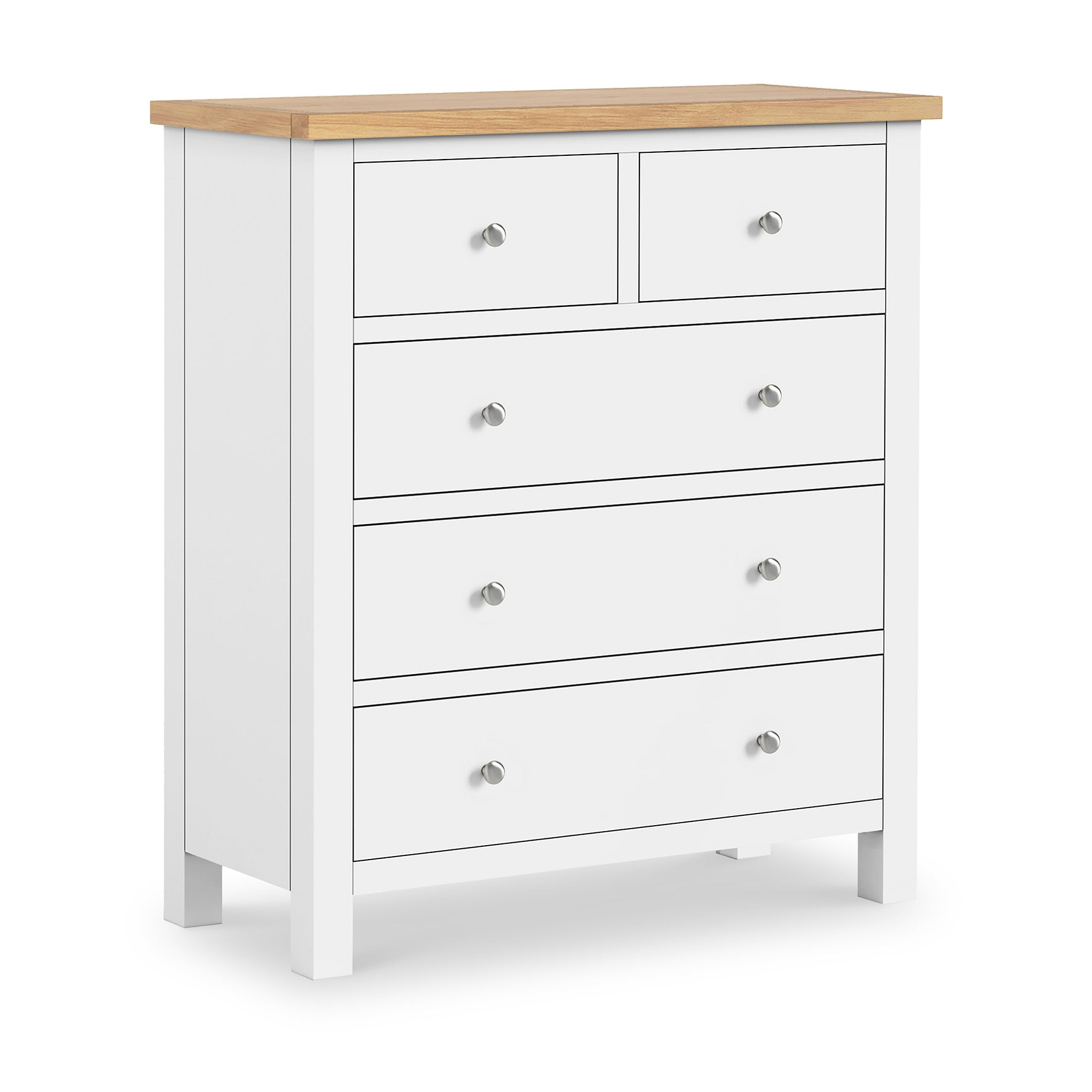 Farrow XL White 2 Over 3 Chest Of Drawers from Roseland Furniture - Angle View