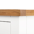Farrow XL White 2 Over 3 Chest Of Drawers from Roseland Furniture - Close up of wooden top