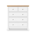 Farrow XL White 2 Over 3 Chest Of Drawers from Roseland Furniture - Front View