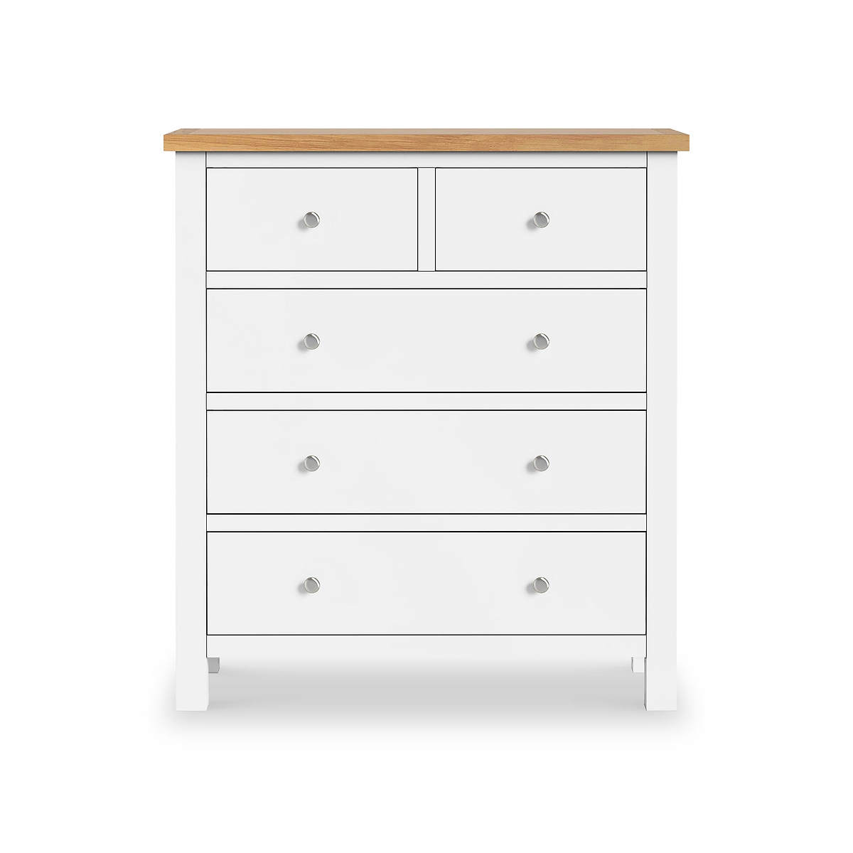 Farrow XL White 2 Over 3 Chest Of Drawers from Roseland Furniture - Front View