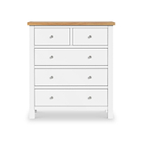 Farrow XL White 2 Over 3 Chest Of Drawers from Roseland Furniture - Front View