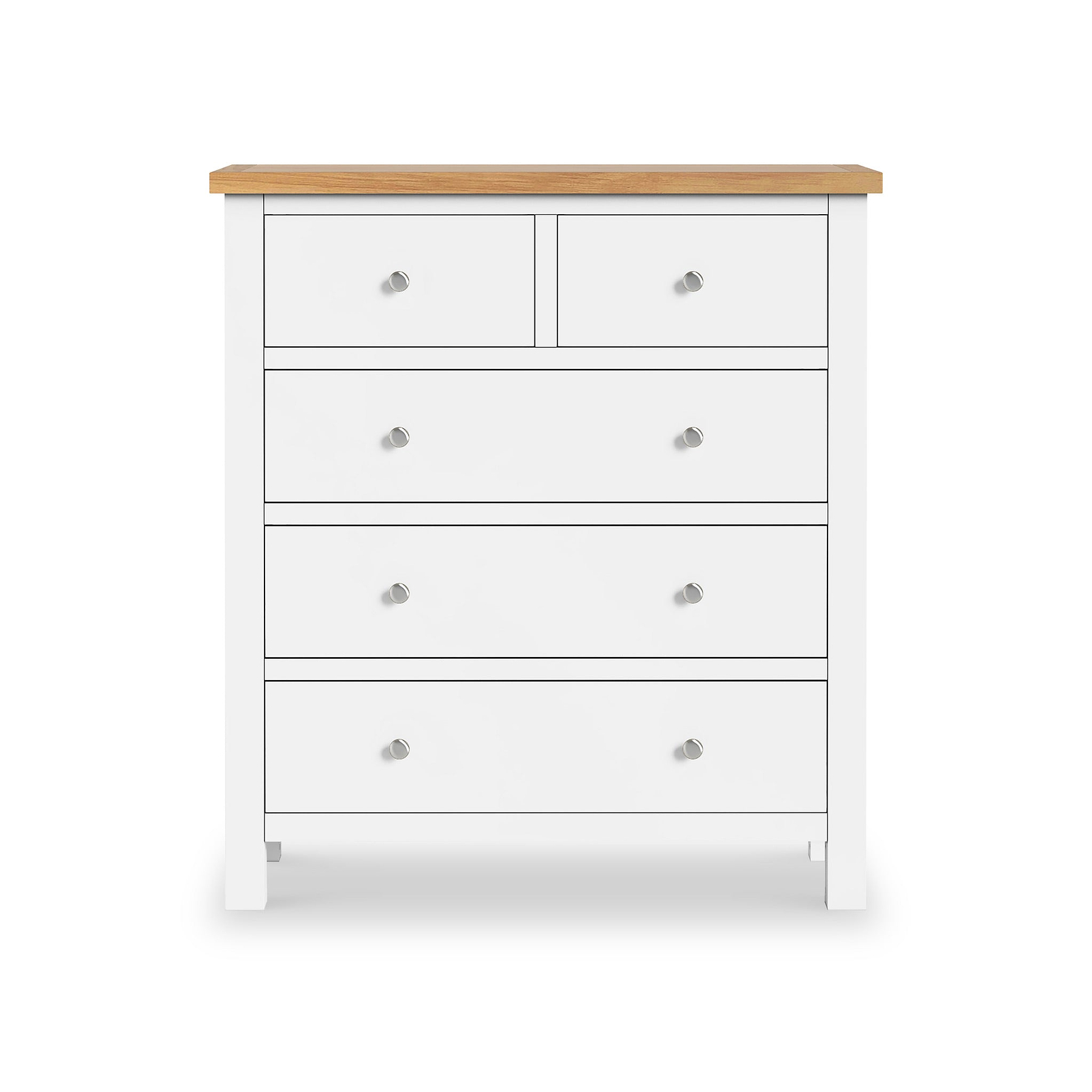 Farrow XL White 2 Over 3 Chest Of Drawers from Roseland Furniture - Front View
