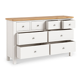 Farrow White XL 8 Drawer Wide Chest of drawers