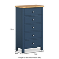 Farrow Navy Blue XL 5 Drawer Tallboy Chest