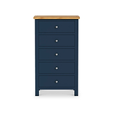 Farrow Navy Blue XL 5 Drawer Tallboy Chest