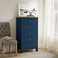 Farrow Navy Blue XL 5 Drawer Tallboy Chest for bedroom