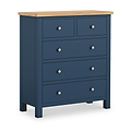 Farrow XL Navy 2 Over 3 Chest Of Drawers from Roseland Furniture - Angle View