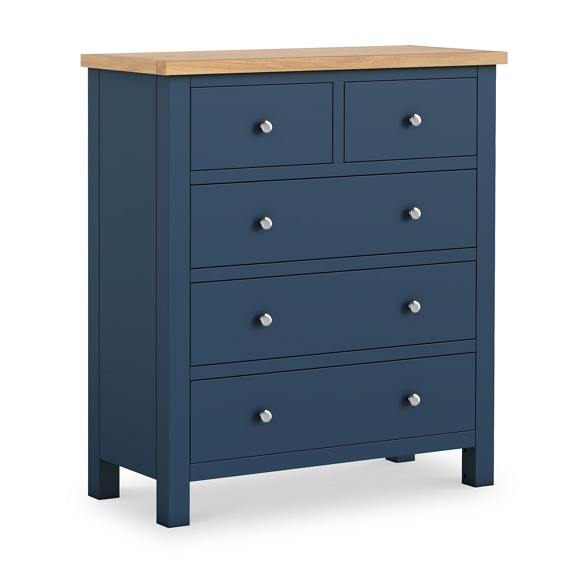Farrow XL Navy 2 Over 3 Chest Of Drawers from Roseland Furniture - Angle View