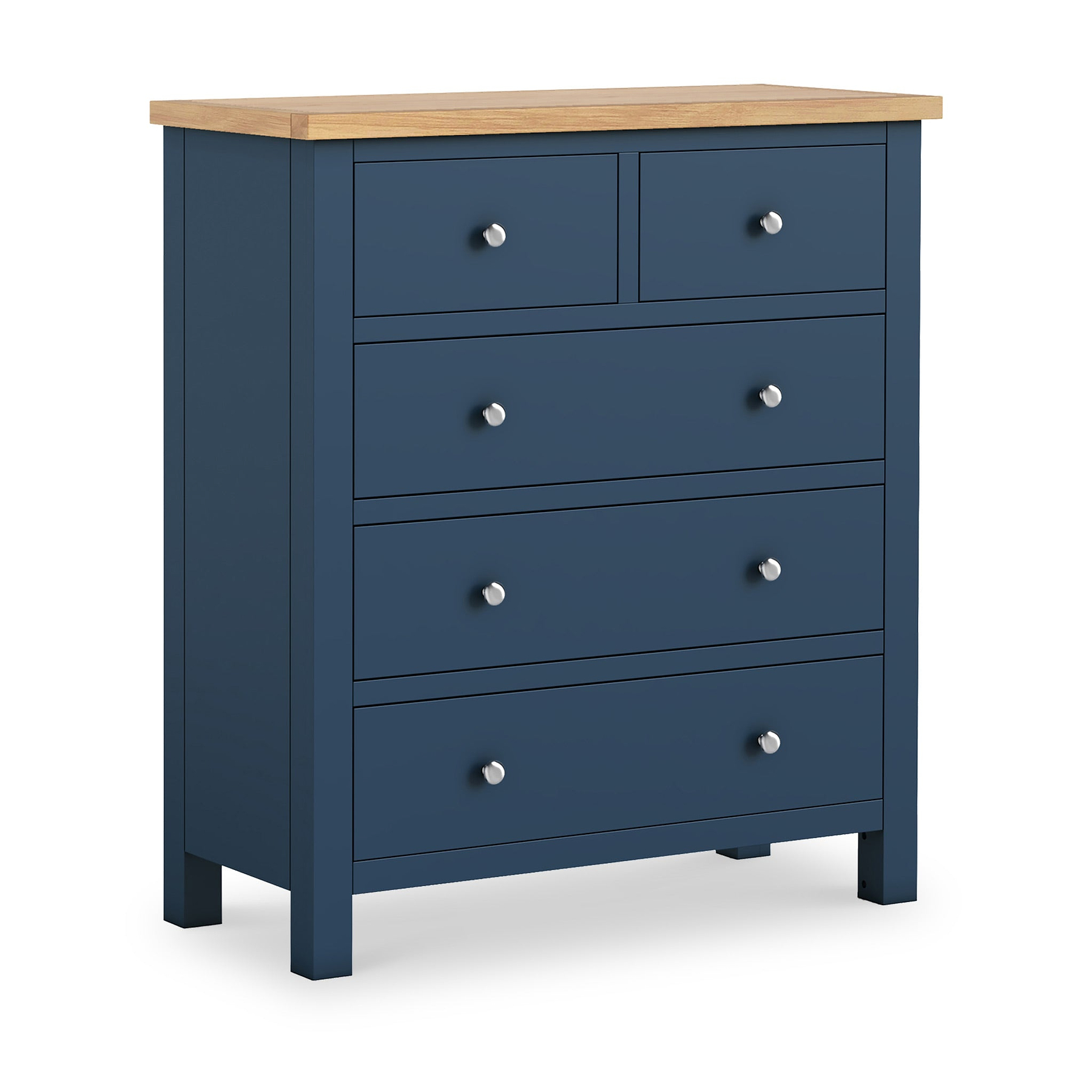 Farrow XL Navy 2 Over 3 Chest Of Drawers from Roseland Furniture - Angle View