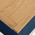 Farrow XL Navy 2 Over 3 Chest Of Drawers from Roseland Furniture - close up of wooden top