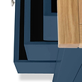 Farrow XL Navy 2 Over 3 Chest Of Drawers from Roseland Furniture - close up of drawers