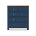 Farrow XL Navy 2 Over 3 Chest Of Drawers from Roseland Furniture - Front View