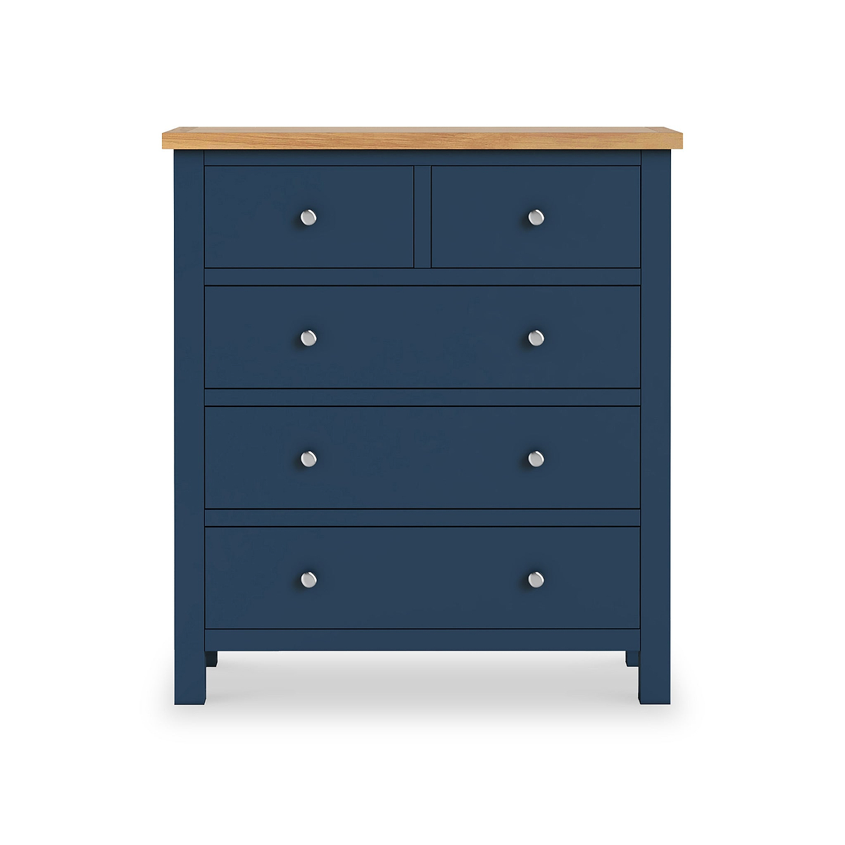 Farrow XL Navy 2 Over 3 Chest Of Drawers from Roseland Furniture - Front View