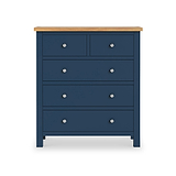 Farrow XL Navy 2 Over 3 Chest Of Drawers from Roseland Furniture - Front View